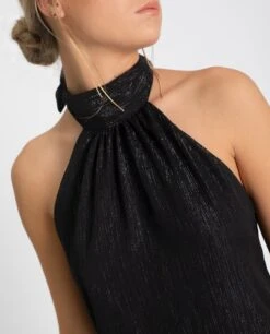 VESTIDO IT WAS EPIC · NEGRO -[品牌] Ventas THE-ARE vestido negro corto escote halter espalda descubierta fiesta mujer the are eci img 4