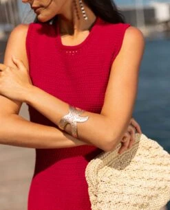 VESTIDO SALT AIR · ROJO -[品牌] Ventas THE-ARE vestido punto rojo flecos largos mujer the are 5