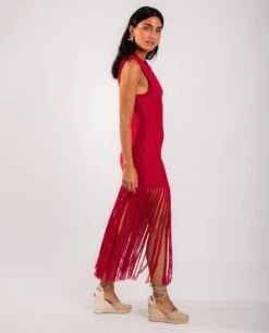 VESTIDO SALT AIR · ROJO -[品牌] Ventas THE-ARE vestido punto rojo flecos largos mujer the are eci img 2 4db13481 d6b3 457c b56b 2c5fc326b0e8