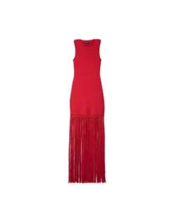 VESTIDO SALT AIR · ROJO -[品牌] Ventas THE-ARE vestido punto rojo flecos largos mujer the are eci img 5 scaled