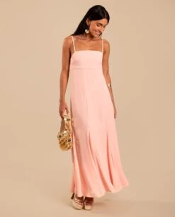 VESTIDO CARLOTA · ROSA -[品牌] Ventas THE-ARE vestido rosa bajo vuelo tirantes escite palabra honor eci img 1