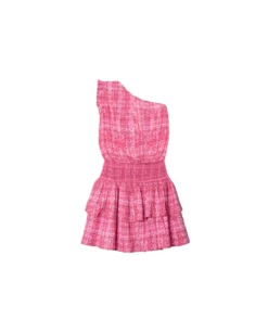 VESTIDO LIVIN FULLY · ESTAMPADO -[品牌] Ventas THE-ARE vestido rosa estampado escote asimetrico mujer the are eci img 5 scaled